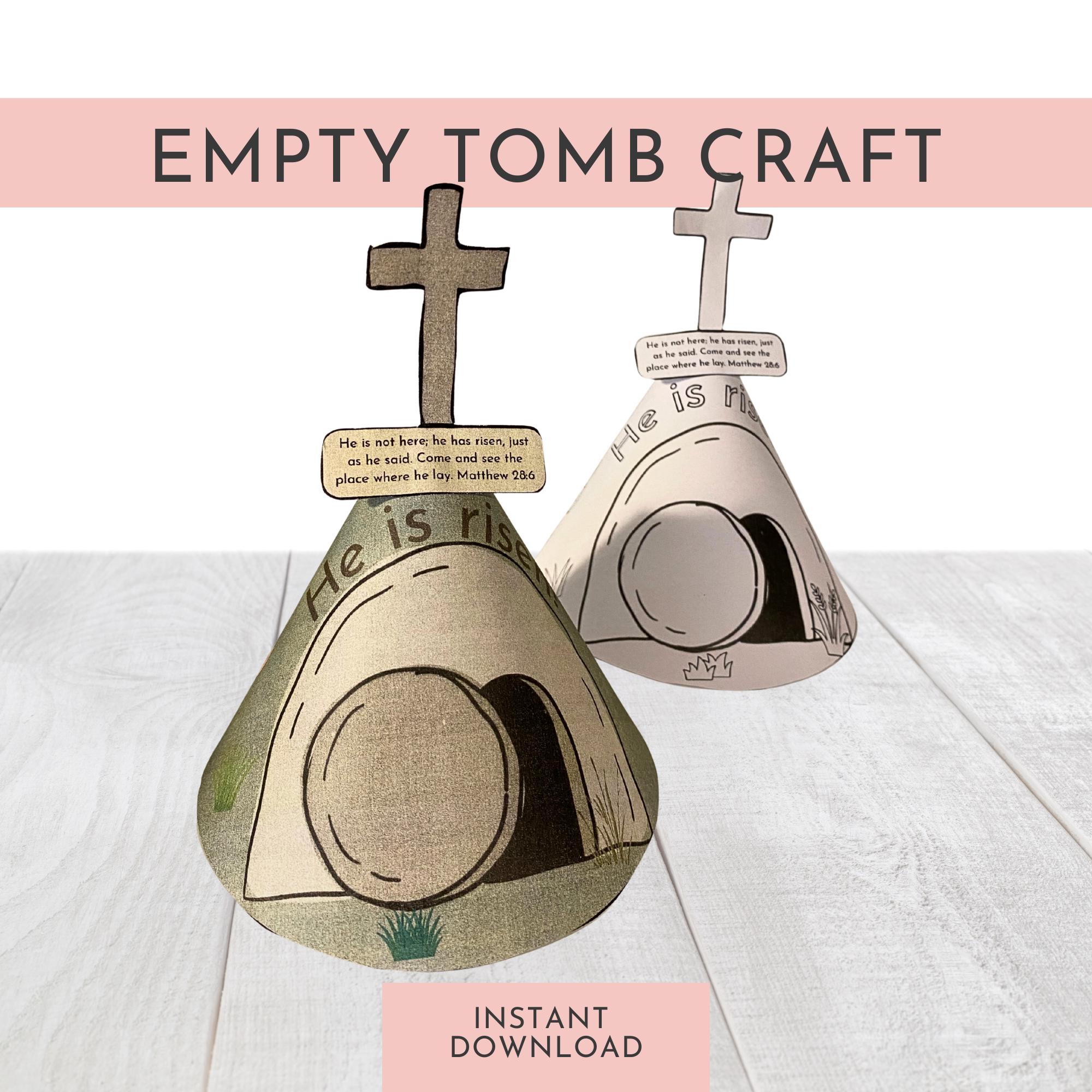 Empty Tomb Easter Craft for Kids, Resurrection Bible Activity, He Is…