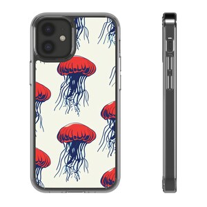 Jellyfish Clear Phone Cases, Cute Jellyfish Design, Unique Phone Cover, Ocean Vibe, Aquatic Gift, Beach Lover Accessory