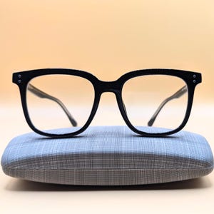 FrugalFrames Men's Black Square Prescription Glasses with Custom Rx Lenses!