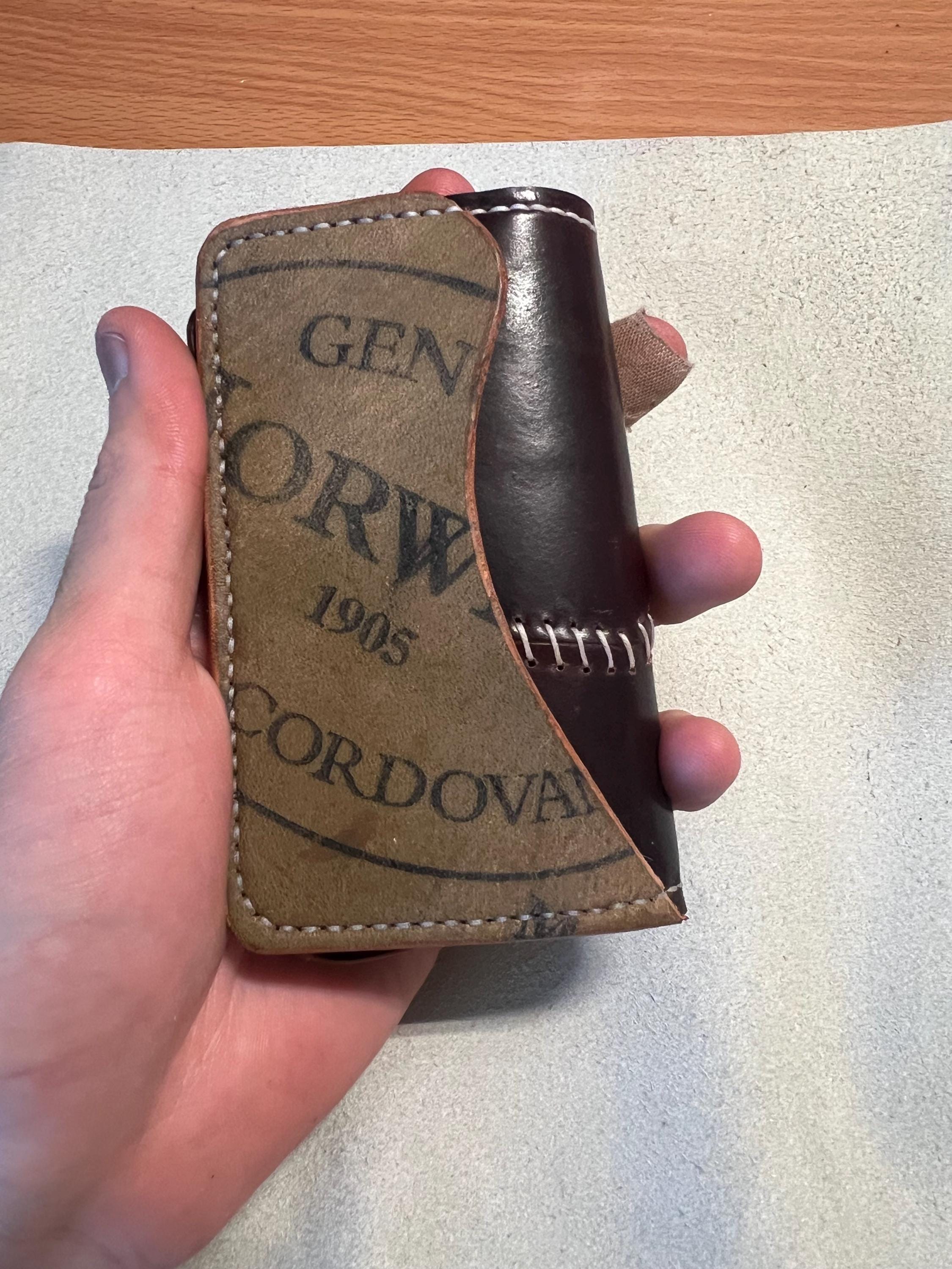 HORSEHIDE LONG-WALLET BLACK 美品 horsehide-leather-trucker-