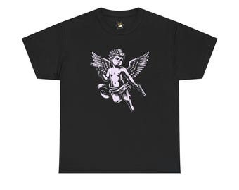 Vintage Cherub Graphic Tee, Ghetto Angel Punk Estetisk T-shirt, Alternativa Klädkläder för Män Kvinnor, Alla hjärtans dag-present till honom henne, Goth St