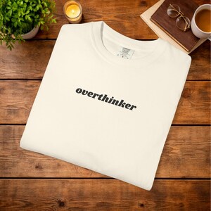 Overthinker Shirt, Mental Health Awareness Tee for Women, Anxiety Support Therapy Reminder Gift, Comfort Colors Crewneck, Personalized Name