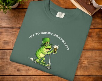 Rolig St Patricks Day-t-shirt för att begå irländsk dårskap ölgroda, pubrunda-t-shirt, present till män och kvinnor, St Patricks Day-present