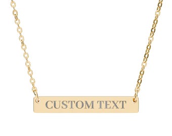 Personligt graverat halsband, namnskyltspresent till mamma, flickvän, syster, årsdagssmycken