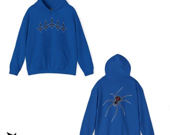 Hidden Archive Spider Hoodie, Gotisk Punk Sweatshirt, Alternativa Klädsel, Halloweenpresent till henne, Gotisk Present, Unisex Streetwear, Oversize