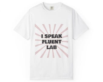 I Speak Fluent Labrador Retriever T-Shirt, Dog Mom Gift for Her, Vintage Sunburst Tee, Personalized Name Shirt, Gift for Dog Owner, Dog Love