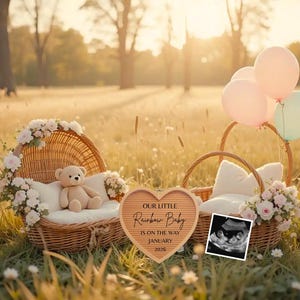 Rainbow Baby Digital Pregnancy Announcement, Baby Announcement, Baby Reveal, Social Media Reveal, After Every Storm, Editable Template
