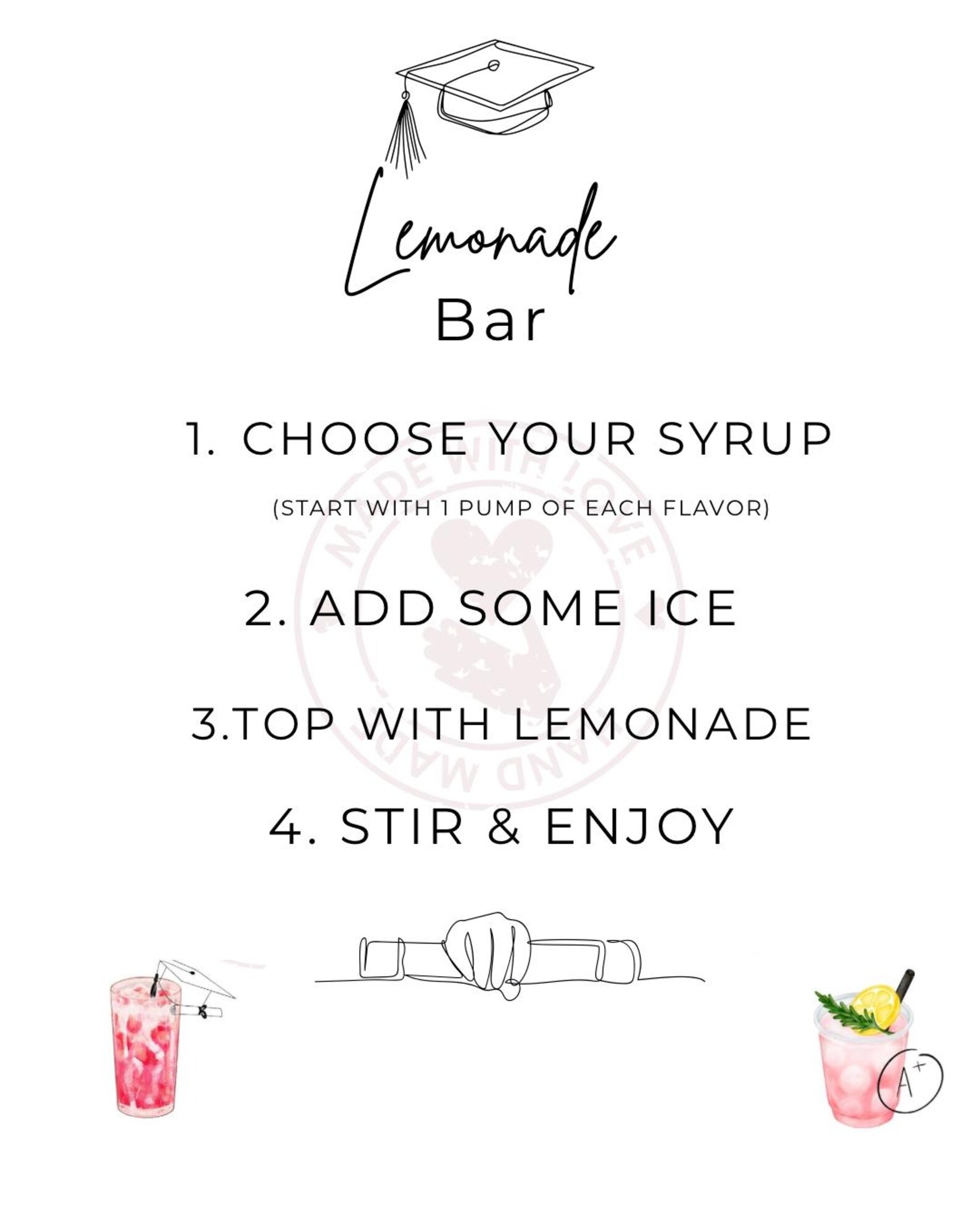 Graduation Lemonade Bar Sign| Canva Template - Etsy