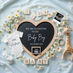 Boy Pregnancy Announcement Digital, Baby Announcement Boy  ,Editable Template ,Its a Boy Little Brother,Gender Reveal ,Social Media Reveal