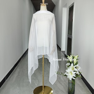 Custom 70+ Colors Wedding Shawl, Wedding Dress Cover Up, New Design Polyester Silk Chiffon Scarf, Sheer Wedding Capelet, Bridal Cape Topper