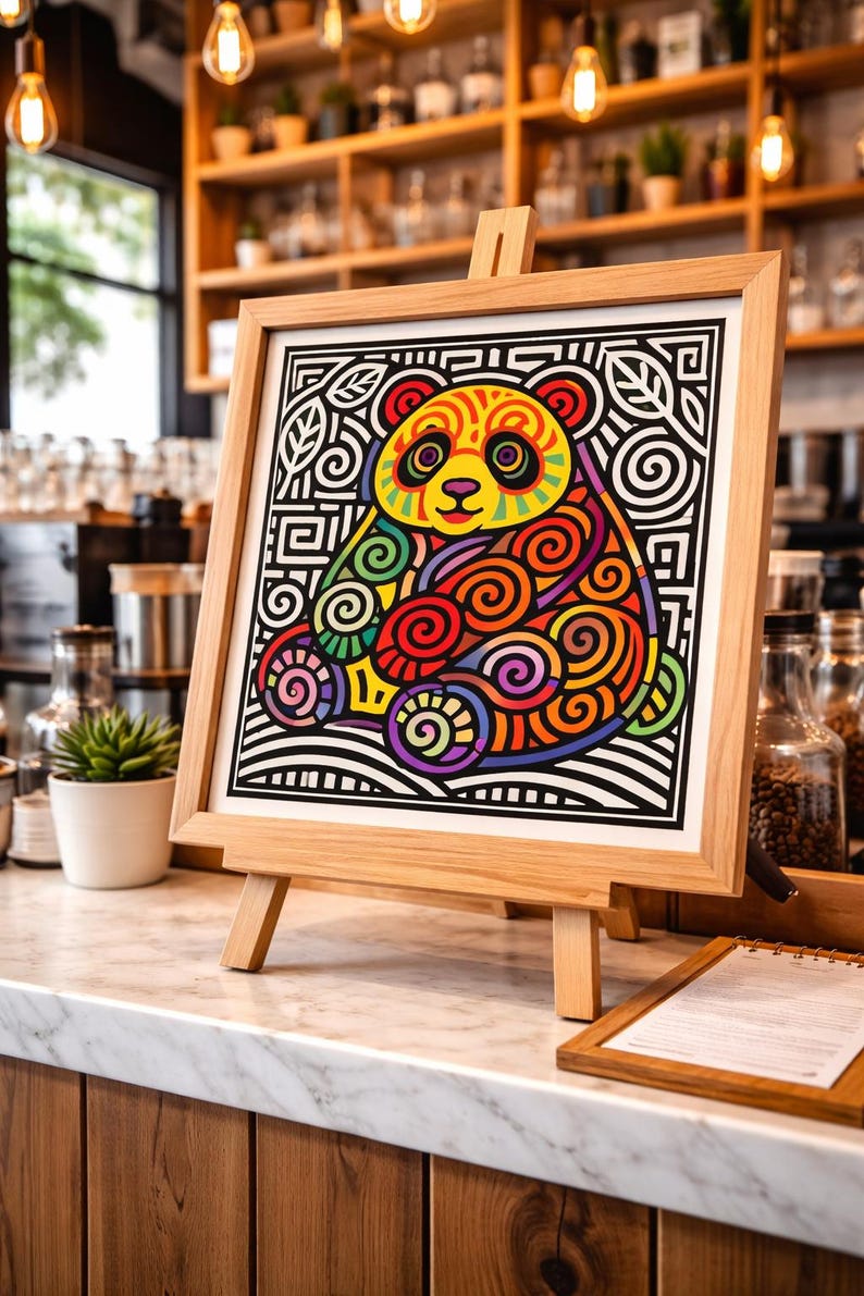 Mola Panda Folk Art Print – Colorful Panda Art Print, Cute Panda ...