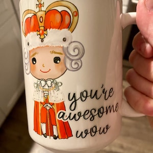 Gift for Theater Lover / Hamilton Inspired 15 oz Handmade Coffee Mug / King George/ Awesome Wow / Gift