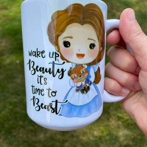Princess Belle Coffee Mug: Wake Up Beauty, Book Lover Gift