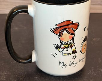 My boy only breaks his favorite toys / 15 oz handpressed mug