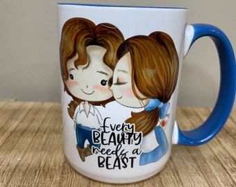 Beauty and Beast Coffee Mug, Valentine's Gift - 15 oz,