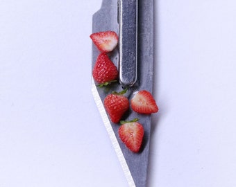 TUTORIAL 1:12th scale dollhouse miniature food - strawberry PDF tutorial