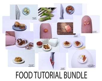 JANUARY OFFER - 1:12th Scale Dollhouse Miniature Food PDF Tutorial Bundle - January Offer Only
