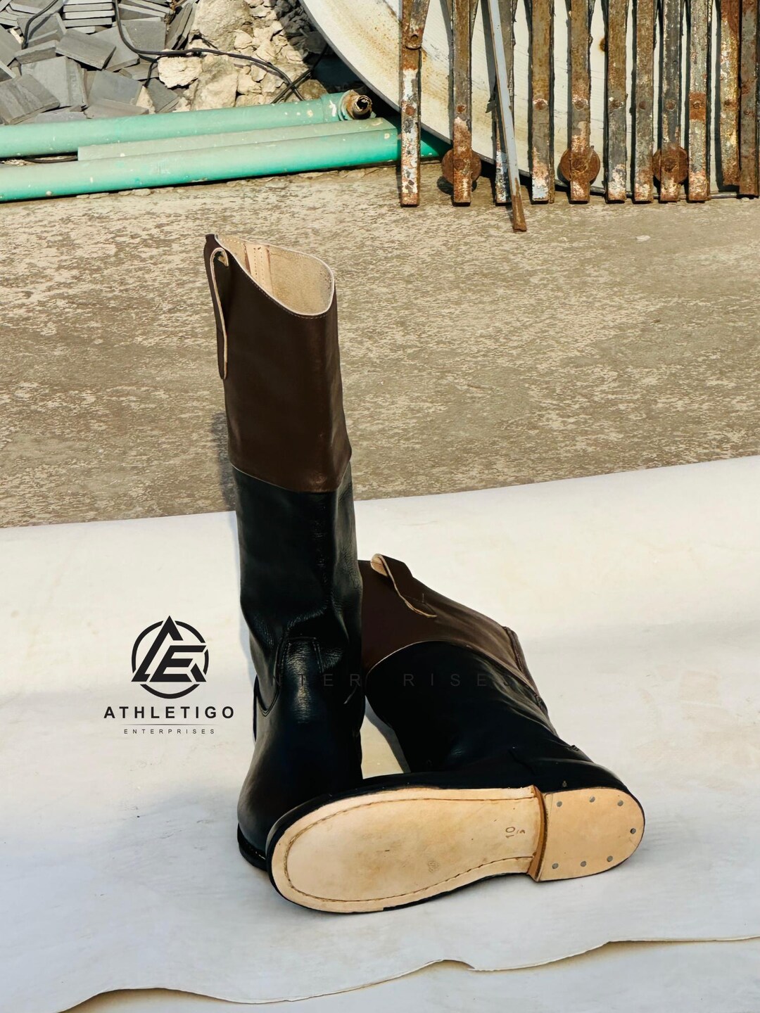 Men's Colonial Riding Boots Genuine Leather Reenactment Footwear| Men's ...