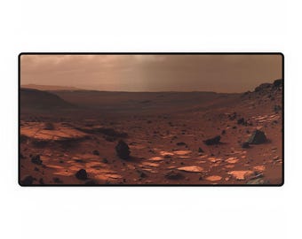 Mars Landscape Desk Mat, Office Decor, Gamer Mouse Pad, Personalized Desk Accessories, Gift for Science and Sci-Fi Lovers, Desktop Protector