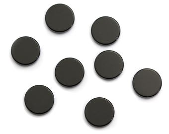 1 Stück 8-20 mm schwarzer Achat Cabochons für die Schmuckherstellung - flache runde Edelstein-Einstellungen - Ring / Anhänger Bastelbedarf - flache Rückseite polierte Steine
