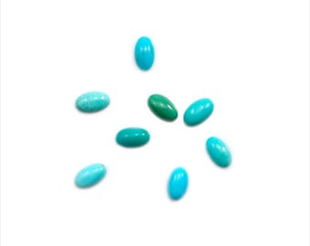 1 Stück 3x5-13 x 18 mm Türkis Cabochons für die Schmuckherstellung - Ovale Edelstein-Einstellungen - Ring / Anhänger Bastelbedarf - Flache Rückseite polierte Steine