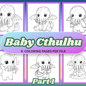 Baby Cthulhu (Teil 1): Super süße Cthulhu Ausmalseiten für Kinder und Erwachsene, gemütliche Zeit mit druckbarer und digitaler Kunst