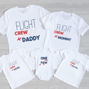 Airplane Birthday Family Shirts, Airplane First Birthday Party, Matching Family Birthday, Birthday Boy Shirt, Flight Crew First Birthday