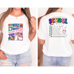 La chemise de la tournée de rentrée des classes, tournée des professeurs ABCD, chemise de professeur drôle, premier jour d&#39;école, t-shirt de professeur, cadeau de rentrée