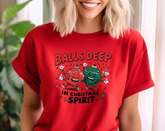 クリスマスにどっぷりハマるシャツ、皮肉なクリスマスシャツ、下ネタのクリスマスシャツ、クリスマスユーモアTシャツ、醜いクリスマスシャツ