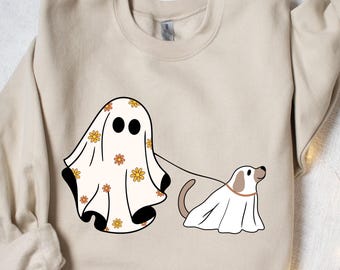Сute Ghost Dog Shirt, Dog Lovers Halloween Gift, Halloween Dog Shirt, Spooky Season, Womens Halloween Shirt,Fall Graphic Tee