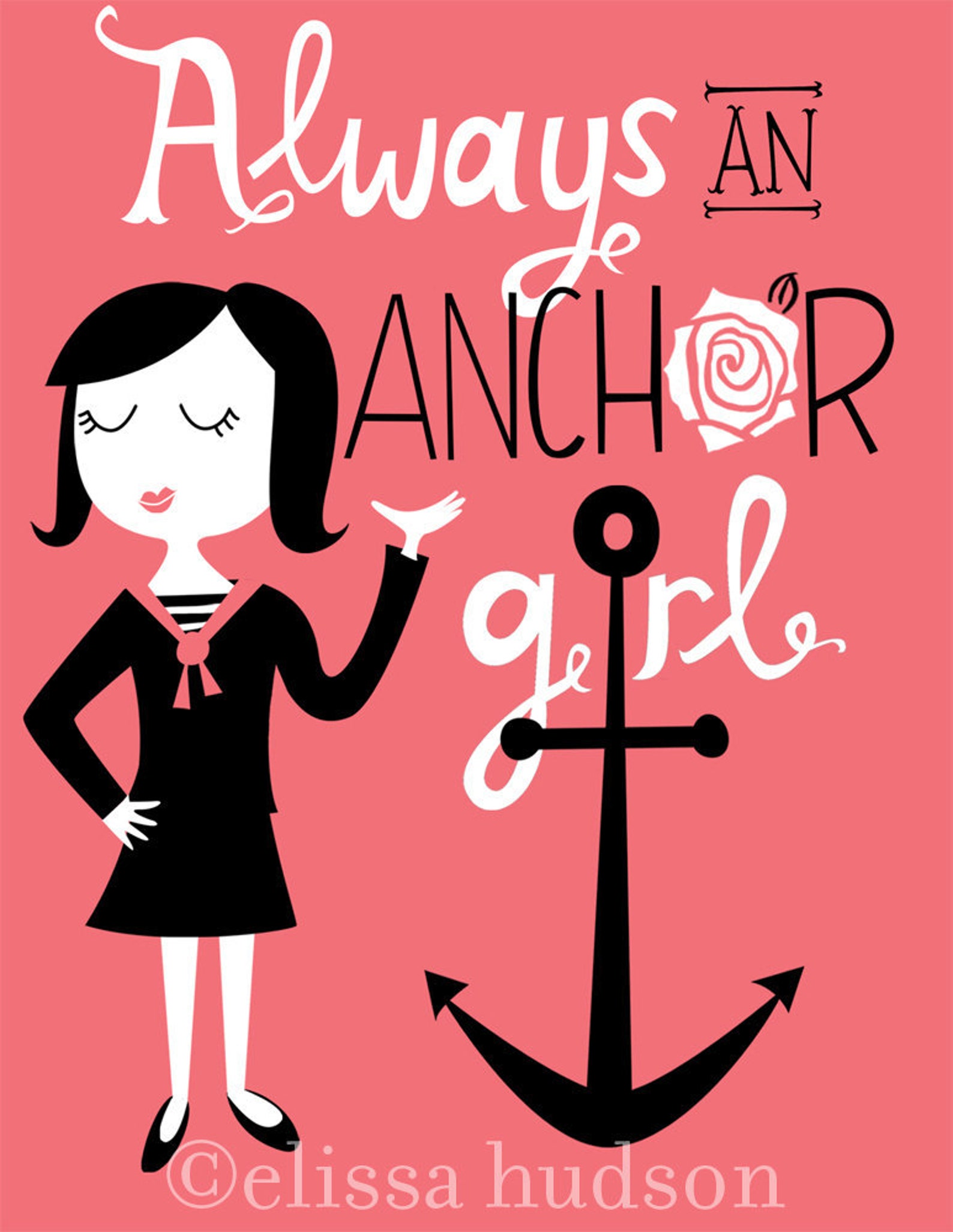 Always An Anchor Girl Print Etsy
