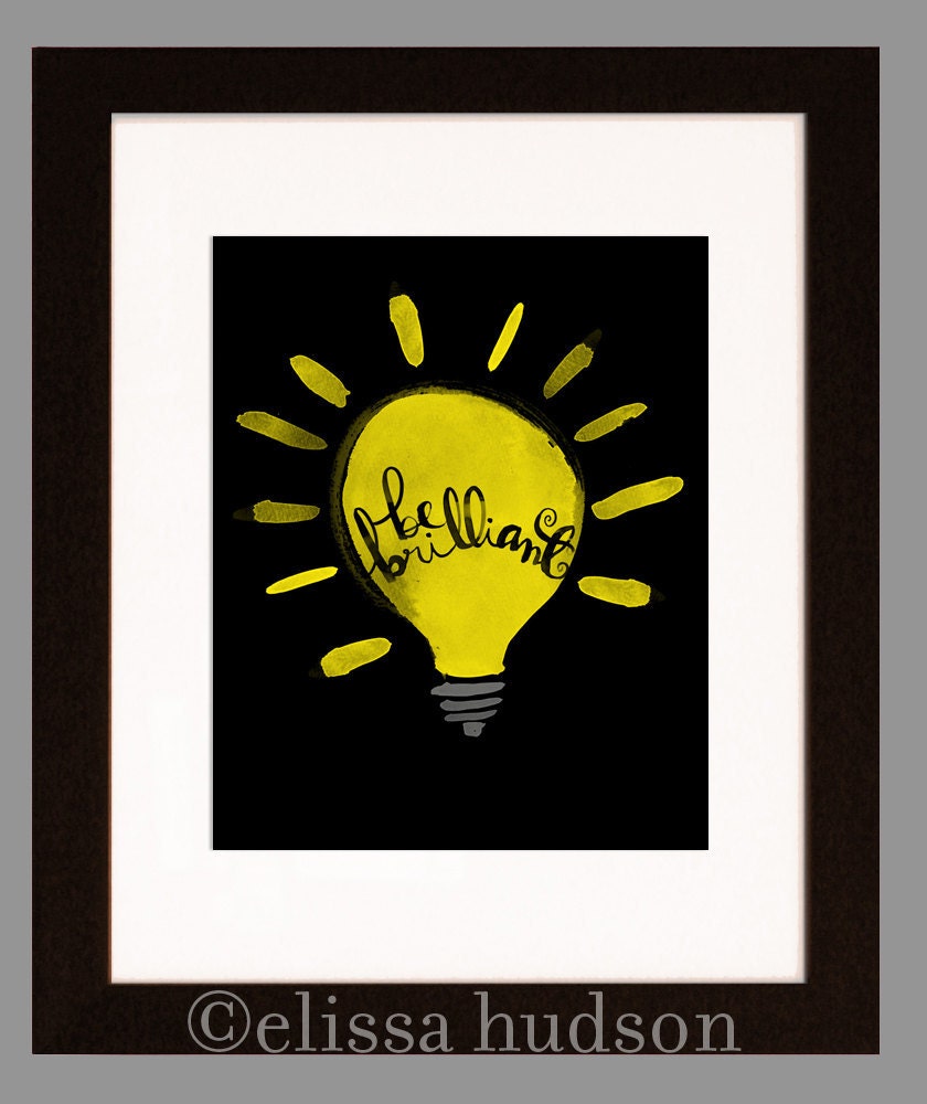 Be brilliant wall art print Etsy