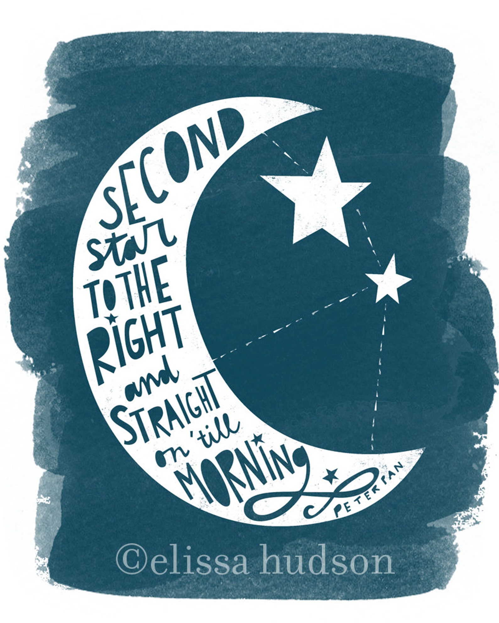 Peter Pan Nursery Wall Art Second Star to the Right Quote Print ...