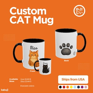 Personalisierte Katzentasse - Wählen Sie Ihre Katze aus und fügen Sie einen benutzerdefinierten Text hinzu - Benutzerdefinierte Haustiertasse mit benutzerdefiniertem Katzennamen Kaffeetasse Personalisierte Haustierbecher Katzenmutter-Tasse