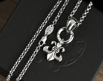 CH I låda 925 Silver Vintage klassiskt hästsko kors hänge halsband unisex smycken gotisk design punk födelsedagsfest present 23 tum