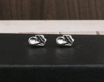 CH In box 925 Silver Tongue Earrigns stud unisex Jewelry Gothic design punk Birthday Party Gift