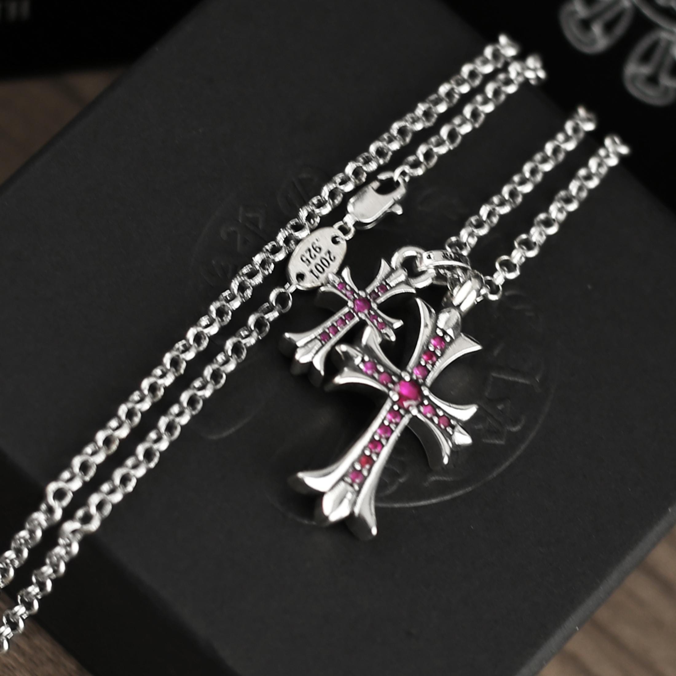 Double cross necklace chrome hearts - Etsy 日本