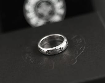 CH In Box 925 Silber Vintage Klassisch Kreuz Paar Ring Gothic Design Schmuck Unisex Punk Geburtstagsgeschenk