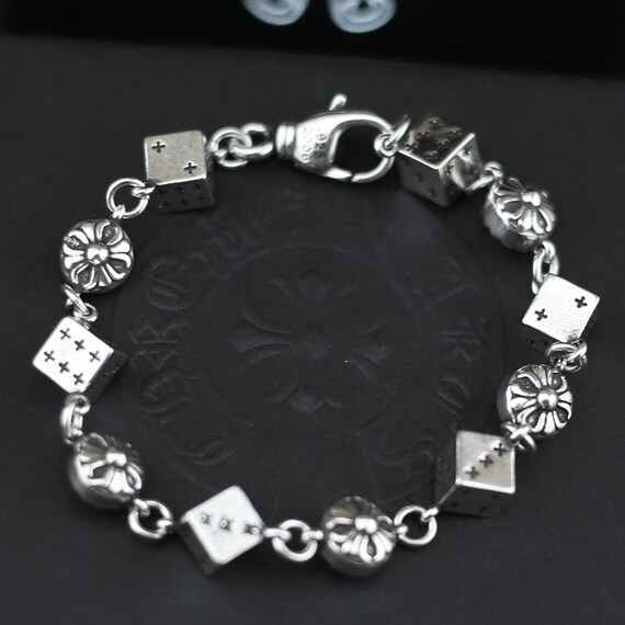アクセサリー Vintage Silver Dice Chain Bracelet 925 アクセサリー Vintage Silver Dice Chain Bracelet 925 Vintage