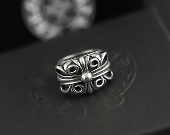 CH In box 925 Silver Vintage classic Guardian Ring Gothic design jewelry Unisex punk birthday party Gift