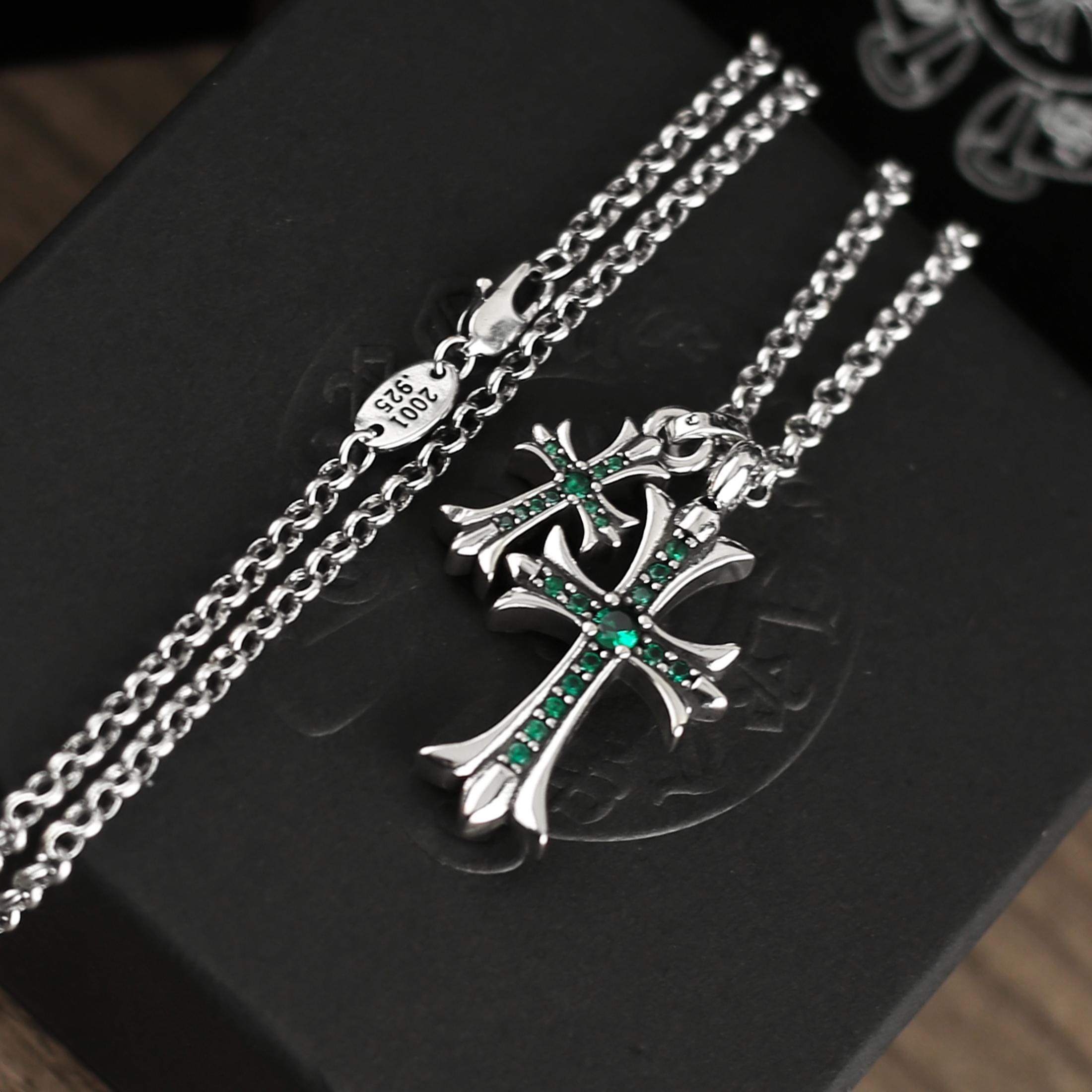 Double cross necklace chrome hearts - Etsy 日本