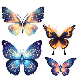 10 Schmetterlinge Set-gezippte PNG Cliparts