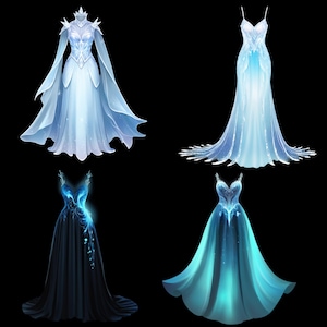 10 Kleider Set - gezippte PNG Cliparts