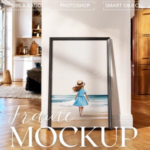 Urban Poster Frame Mockup: Mid-Century Modern Wall Art (PSD Digital Download)