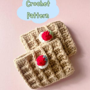 I waffle You Card Holder Coin purse Crochet Pattern PDF, Crochet Earbuds Holder, Crochet pattern card holder for gift, Crochet coin purse