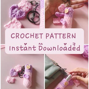 Ribbon Lipbalm holder Crochet Pattern, Lip Holder Keychain pdf, Beginner friendly crochet Tutorial, Instant Download