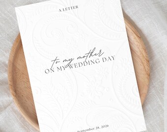 Personalized Wedding Card A Letter To My Mother Wedding Gift for Bridesmaid Gift Card Custom Wedding Card Gift for Wedding Guests Keepsakes