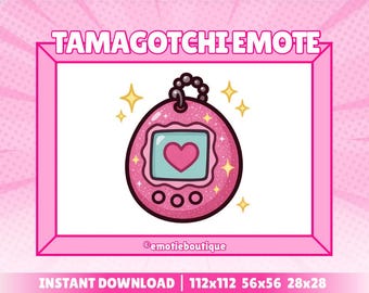 Pink Tamagotchi Emote, Pink Emote, Twitch Emote, Cute Emote for Twitch Streamers, Cozy Emote for Discord and Youtube