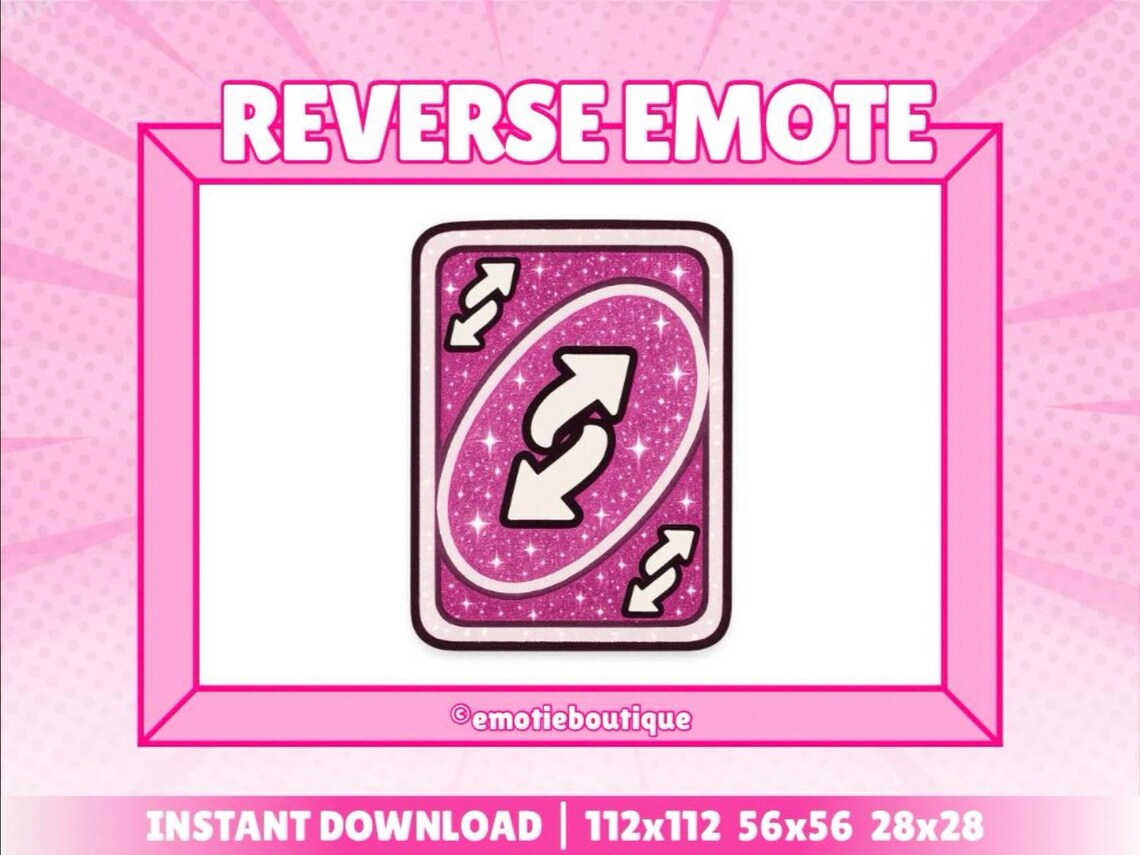 Pink Twitch Emote Reverse Card Emote for Twitch Streamers Girly Emote ...