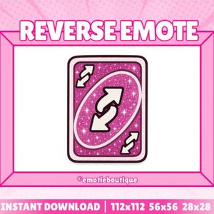 Pink Twitch Emote Reverse Card Emote for Twitch Streamers Girly Emote ...